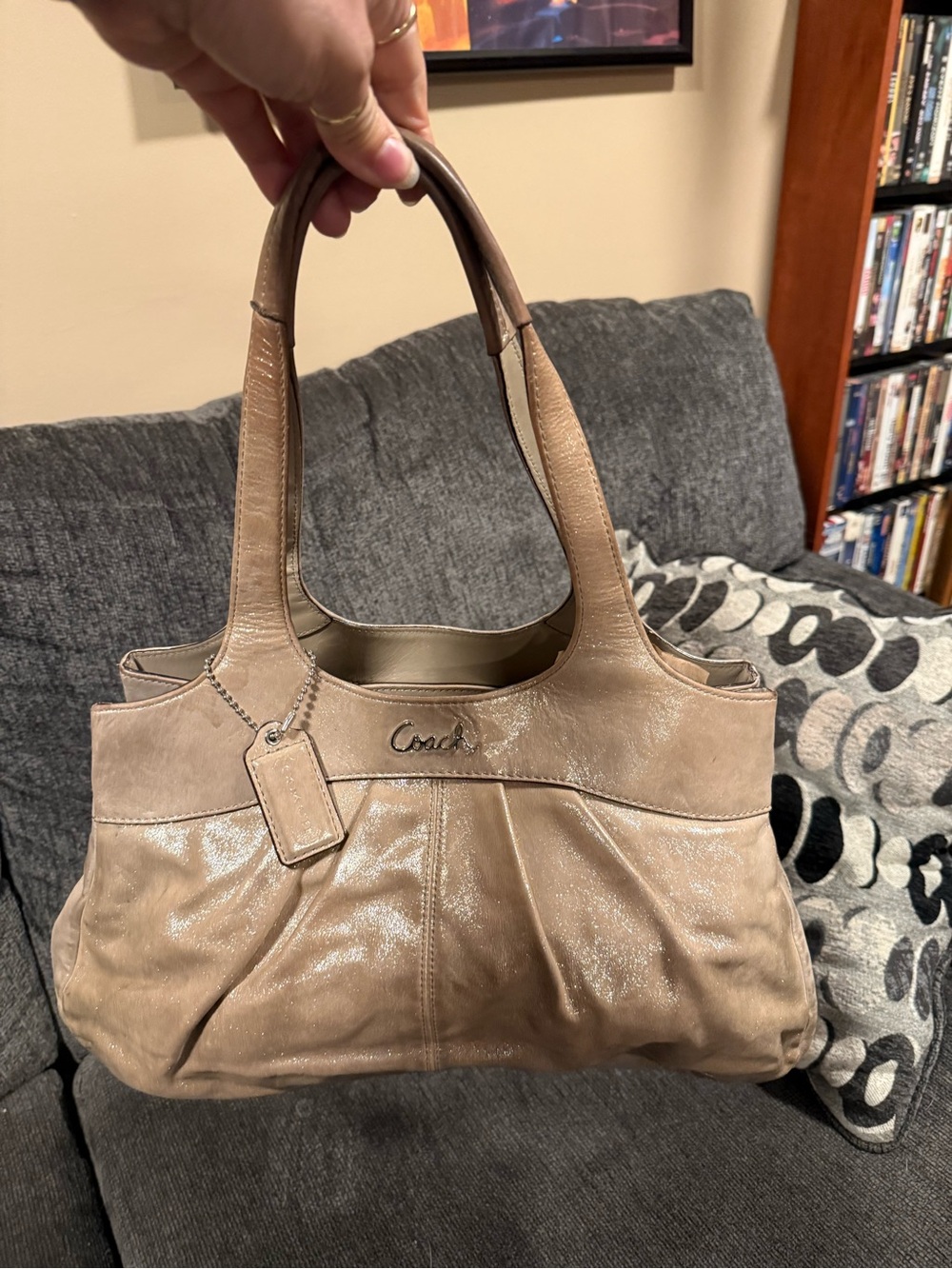 Coach Lexi in Champaign Shimmery Gold Leather Shoulder Bag